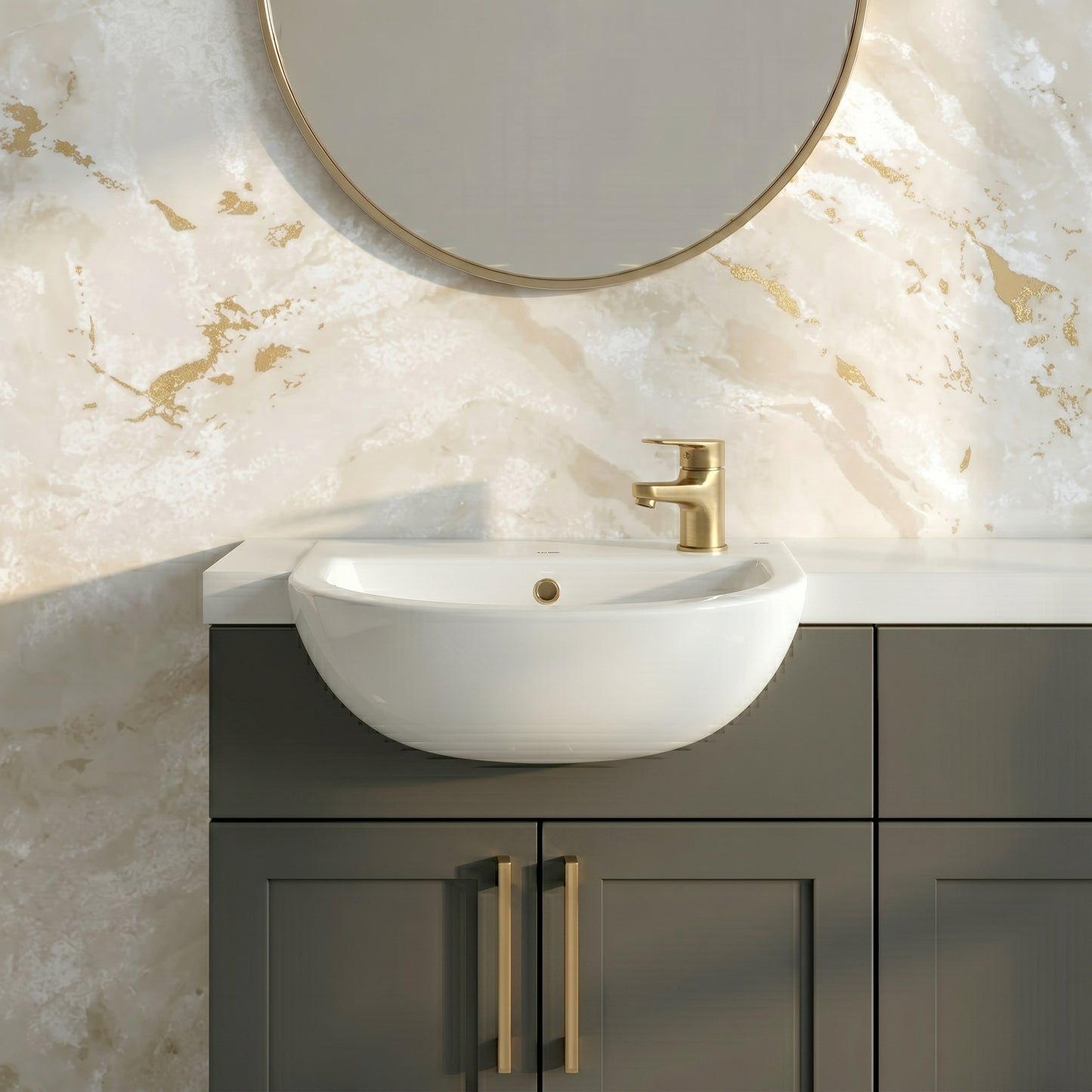 Fairford Natta 400mm, 1TH Semi Recessed Basin