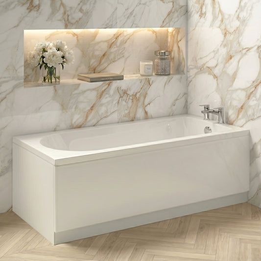 Fairford Novus 1800 x 800mm Single Ended Straight Bath, 0TH