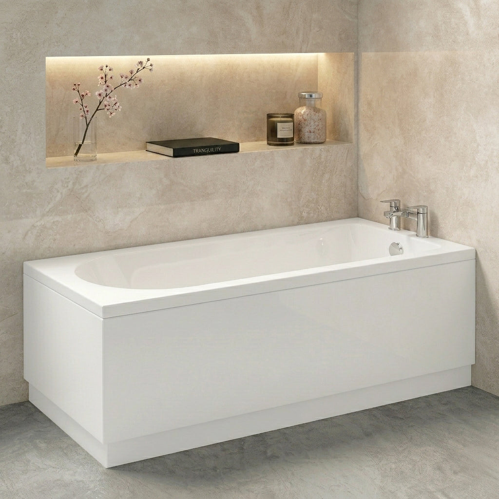 Fairford Novus Pro Reinforced 1800 x 800mm Single Ended Straight Bath