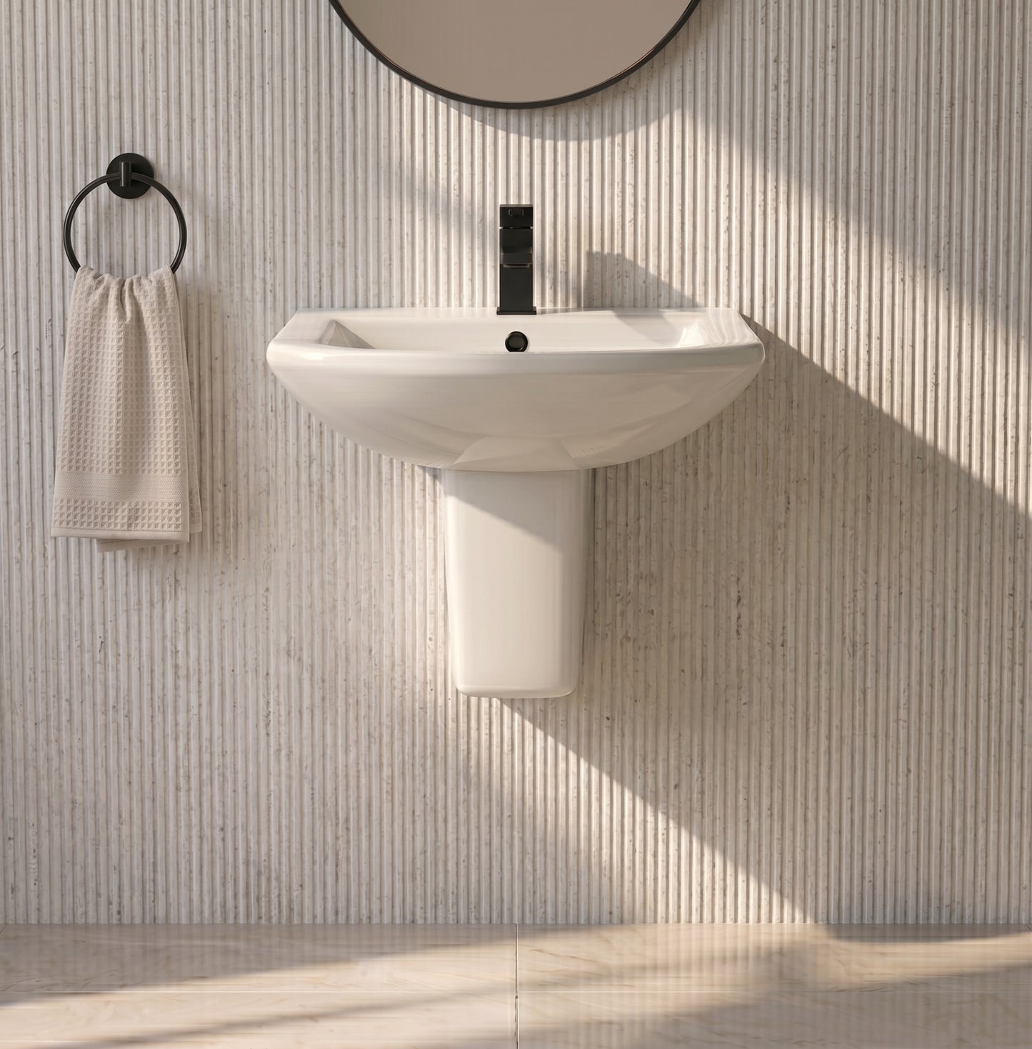 Fairford Nuna 500mm 1 Tap Hole Basin with Semi Pedestal