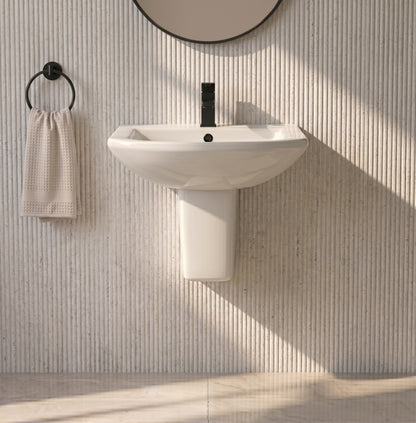 Fairford Nuna 500mm 1 Tap Hole Basin with Semi Pedestal