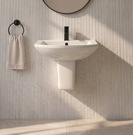 Fairford Nuna 500mm 1 Tap Hole Basin with Semi Pedestal