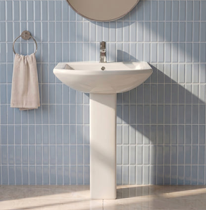 Fairford Nuna 600mm 1 Tap Hole Basin with Full Pedestal