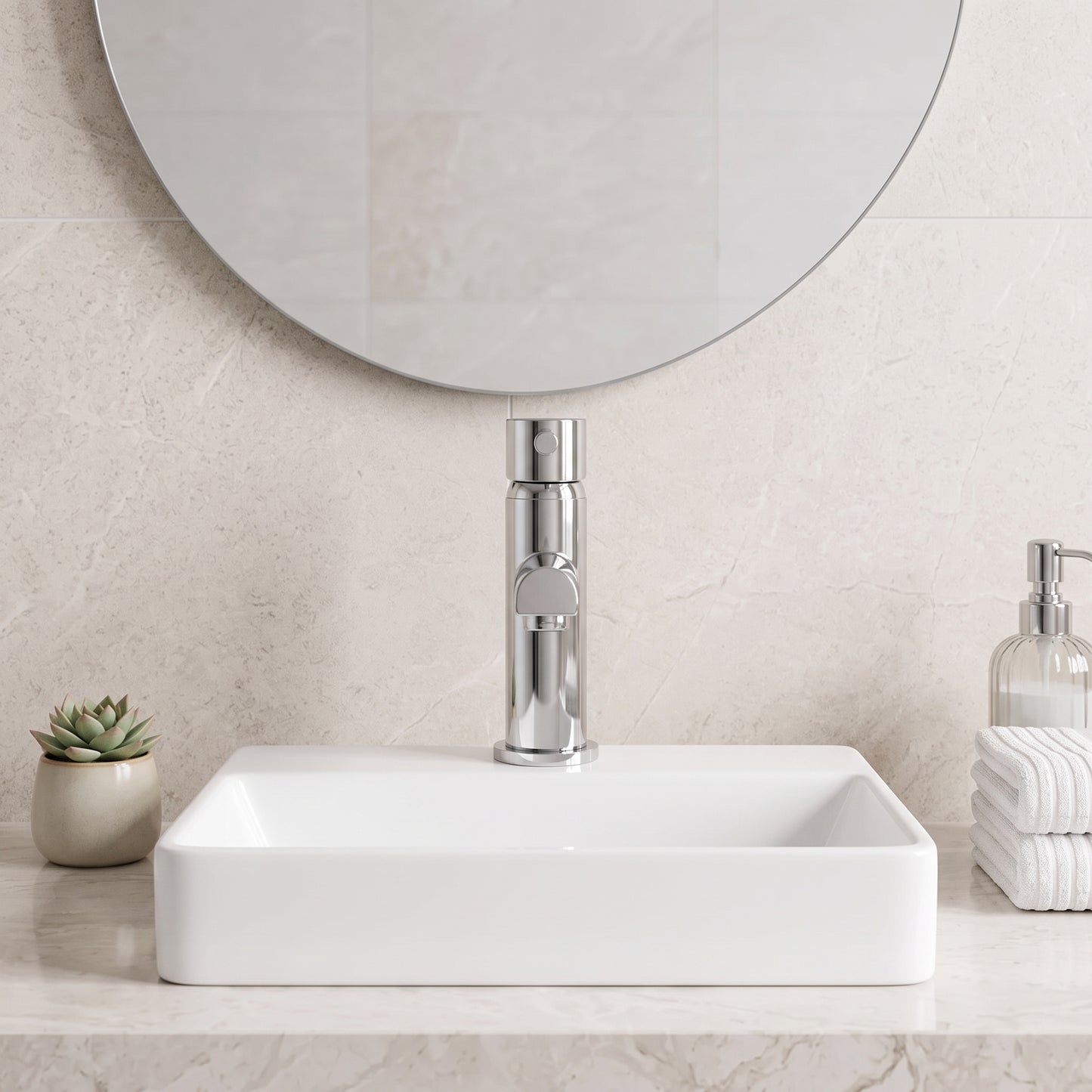 Fairford Nuro Mini Basin Mixer with Push Button Waste