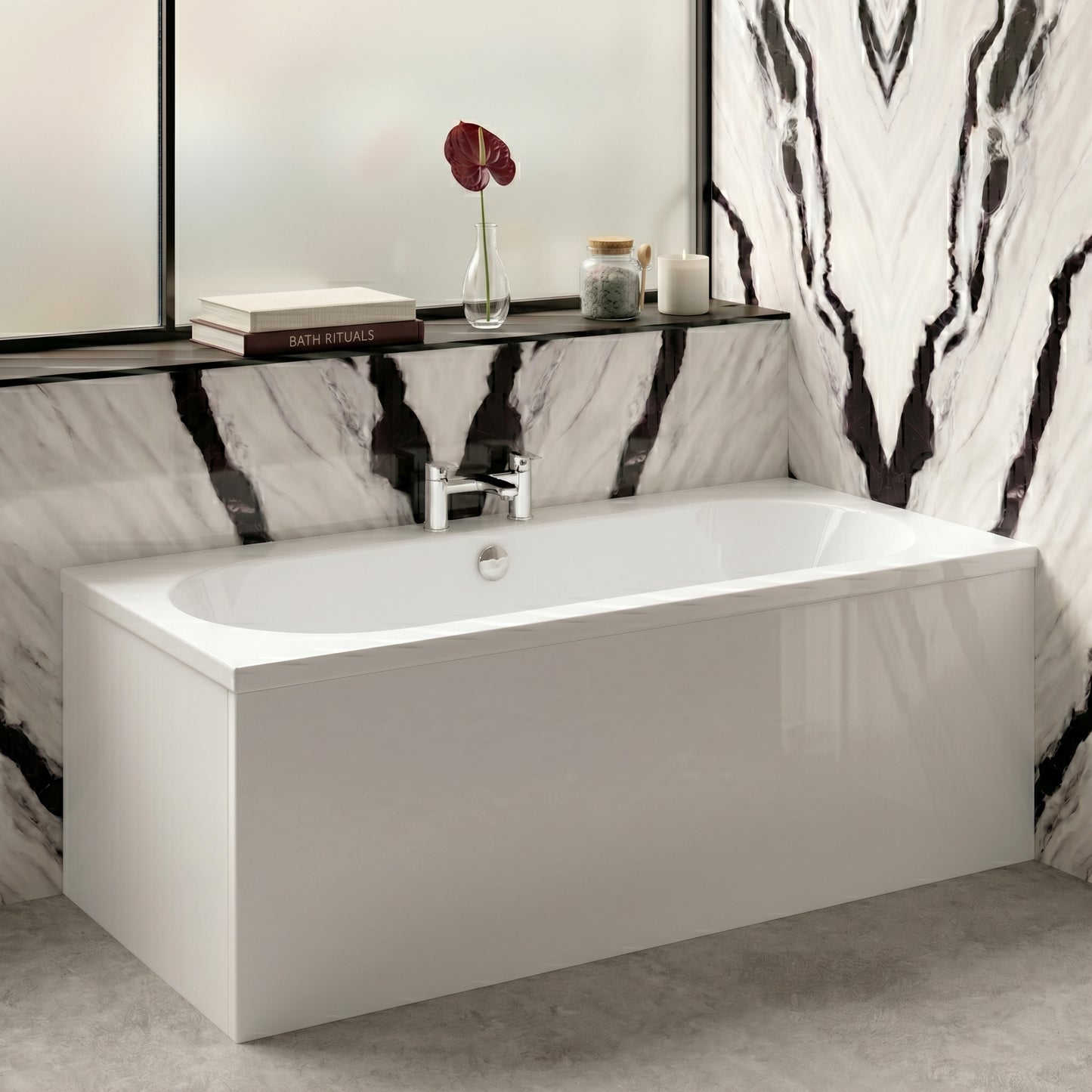 Fairford Ordo 1800 x 800mm Double Ended Straight Bath, 0TH