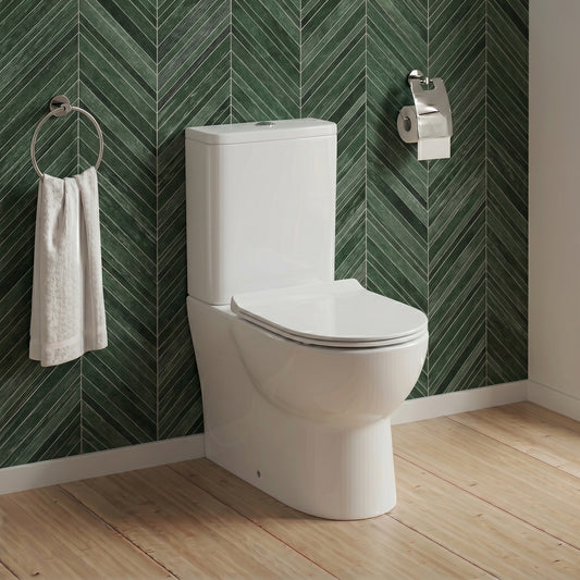 Fairford Palio Rimless Close Coupled Toilet with Wrapover Soft Close Seat