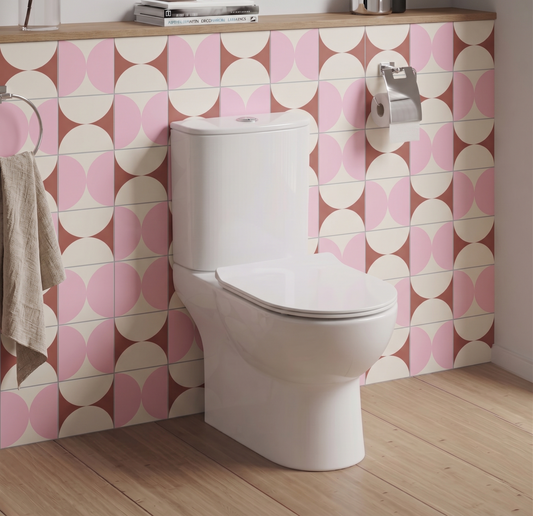 Fairford Palio Rimless Open Back Close Coupled Toilet with Slim Soft Close Seat