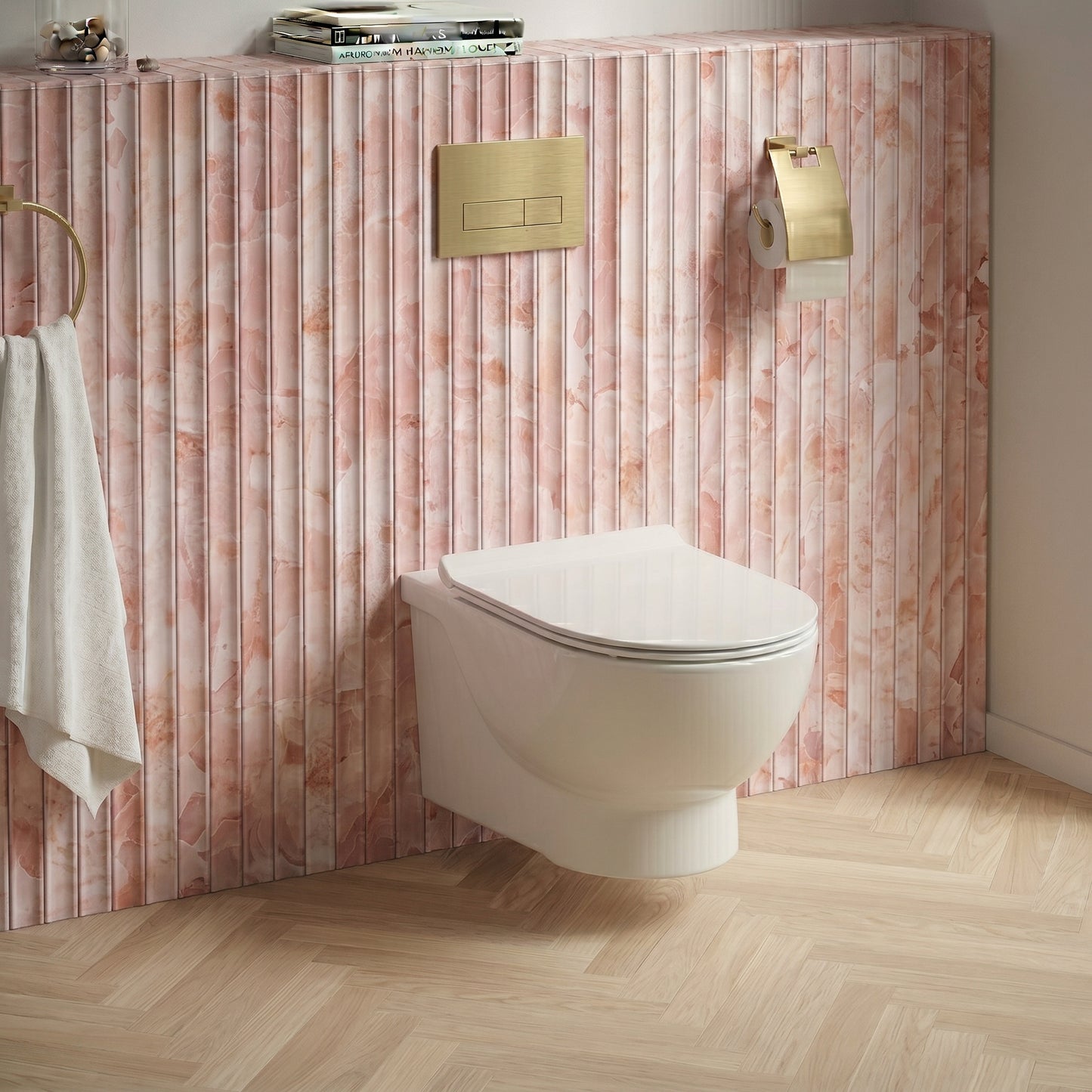 Fairford Palio Rimless Wall Hung Toilet With Wrap Over Soft Close Seat