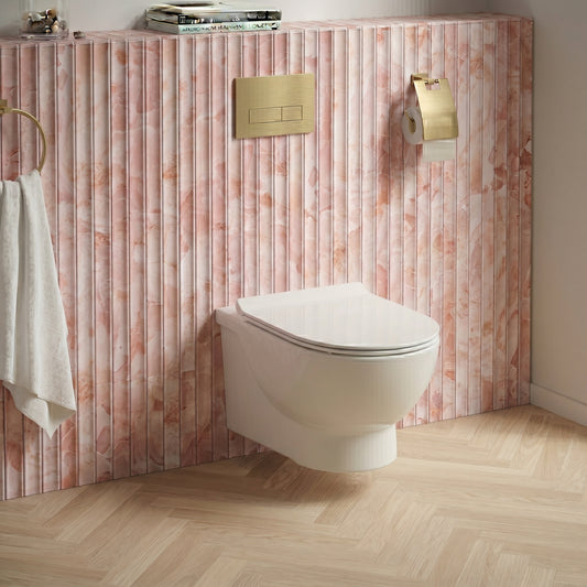 Fairford Palio Rimless Wall Hung Toilet With Wrap Over Soft Close Seat