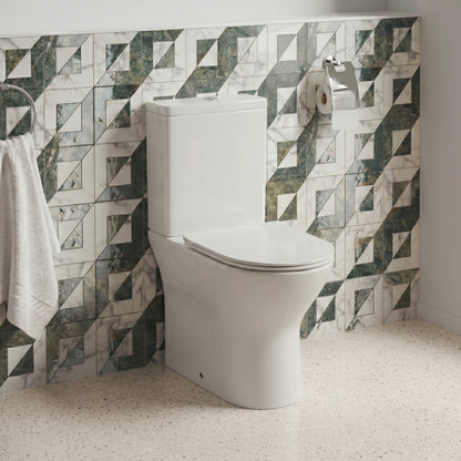 Fairford Paxton Rimless Closed Back Close Coupled Toilet with Slim Soft Close Seat