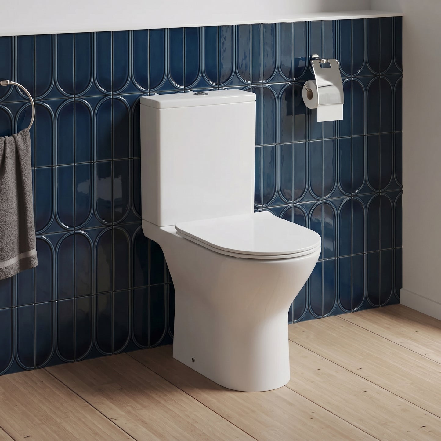 Fairford Paxton Rimless Open Back Close Coupled Toilet with Slim Soft Close Seat