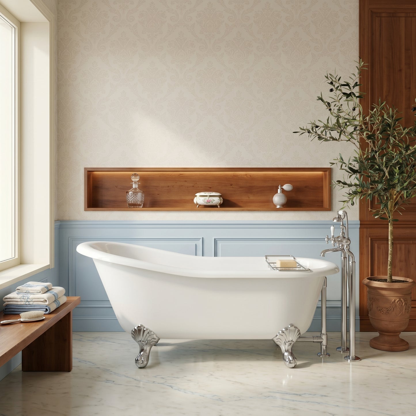 Fairford Portchester 1700mm Freestanding Baths - Various Feet Options-Corbel Feet