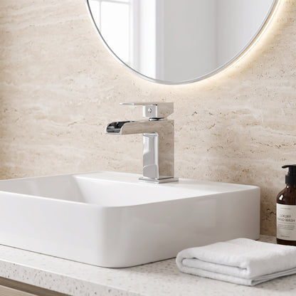Fairford Rena Basin Mixer with Push Button Waste
