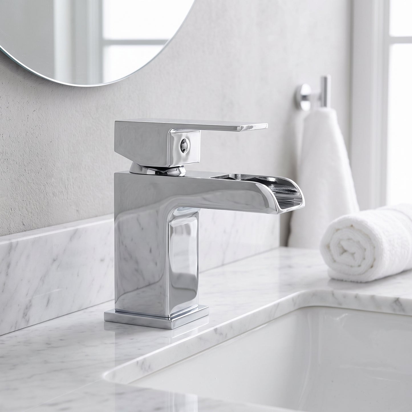 Fairford Rena Mini Basin Mixer with Push Button Waste