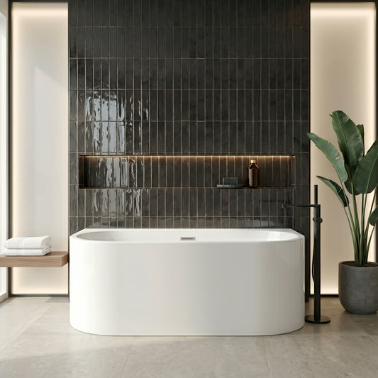 Fairford Rimini Back To Wall 1600 x 780 x 590mm Freestanding Bath