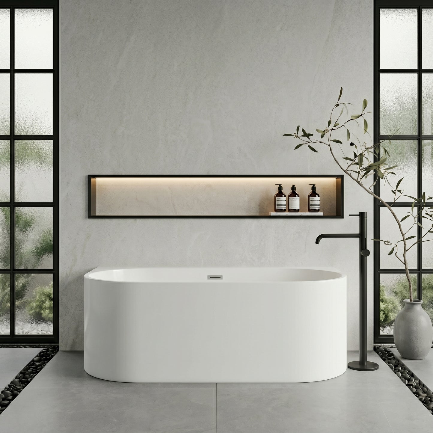 Fairford Rimini Back To Wall 1700 x 780 x 590mm Freestanding Bath