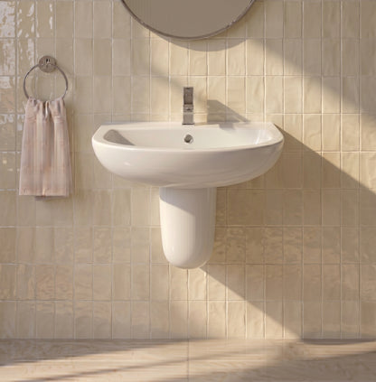 Fairford Roda 500mm 1 Tap Hole Basin with Semi Pedestal