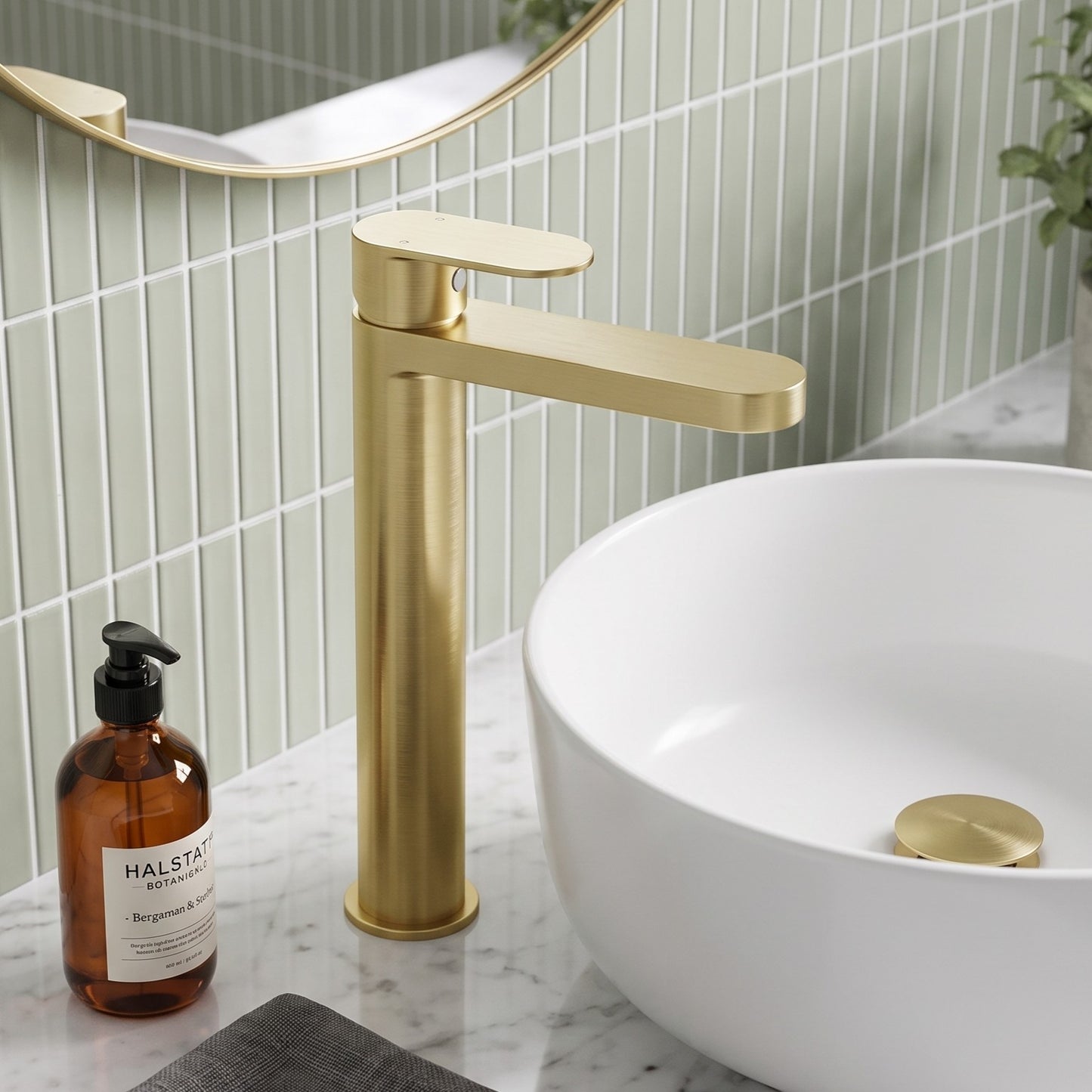 Fairford Sienne Brushed Brass High Rise Basin Mixer