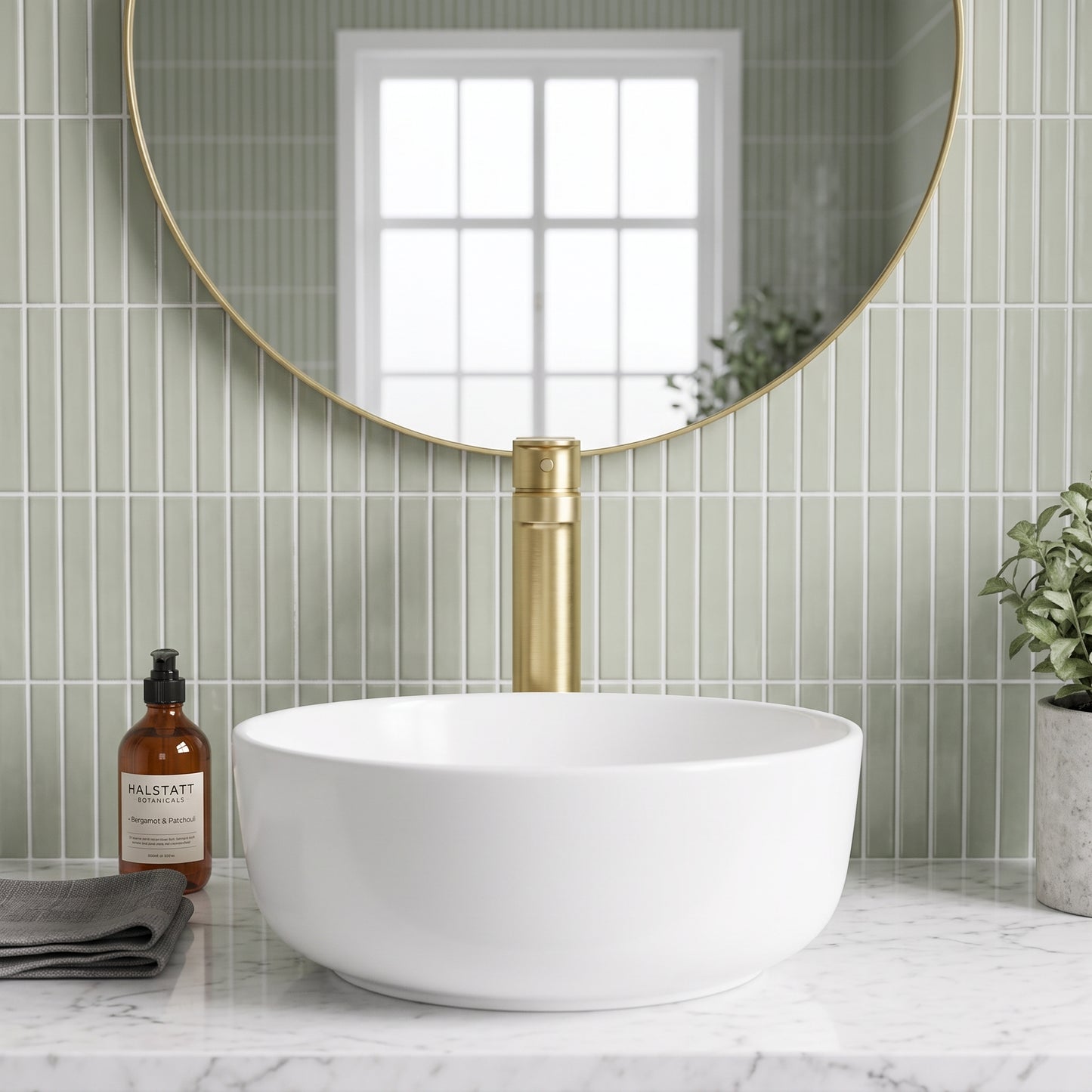 Fairford Sienne Brushed Brass High Rise Basin Mixer