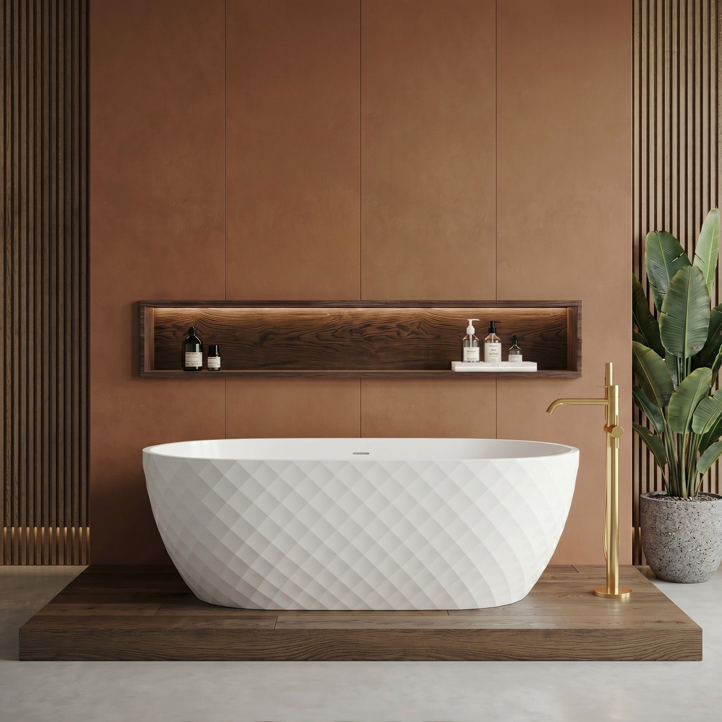 Fairford Tesselate 1590 x 740 x 590mm Freestanding Bath