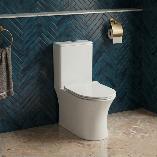 Fairford Tiene Rimless Closed Back Close Coupled Toilet with Slim Soft Close Seat