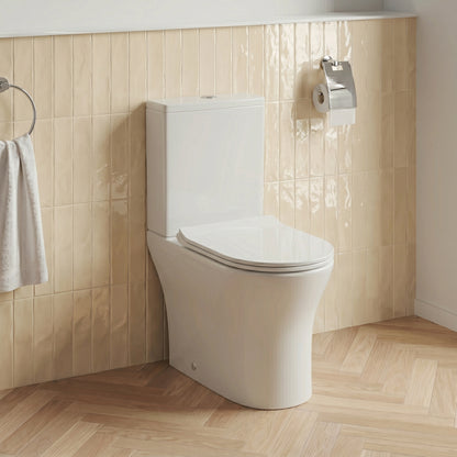 Fairford Tiene Rimless Closed Back To Wall Toilet with Slim Soft Close Seat