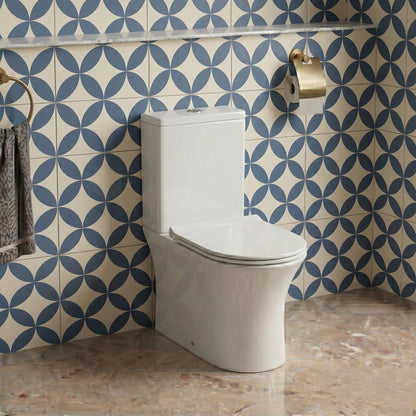 Fairford Tiene Rimless Open Back Close Coupled Toilet with Slim Soft Close Seat
