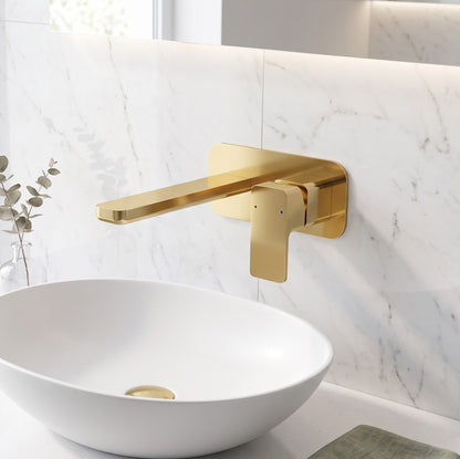Fairford Una 2 Brushed Brass Wall Mounted Basin Mixer