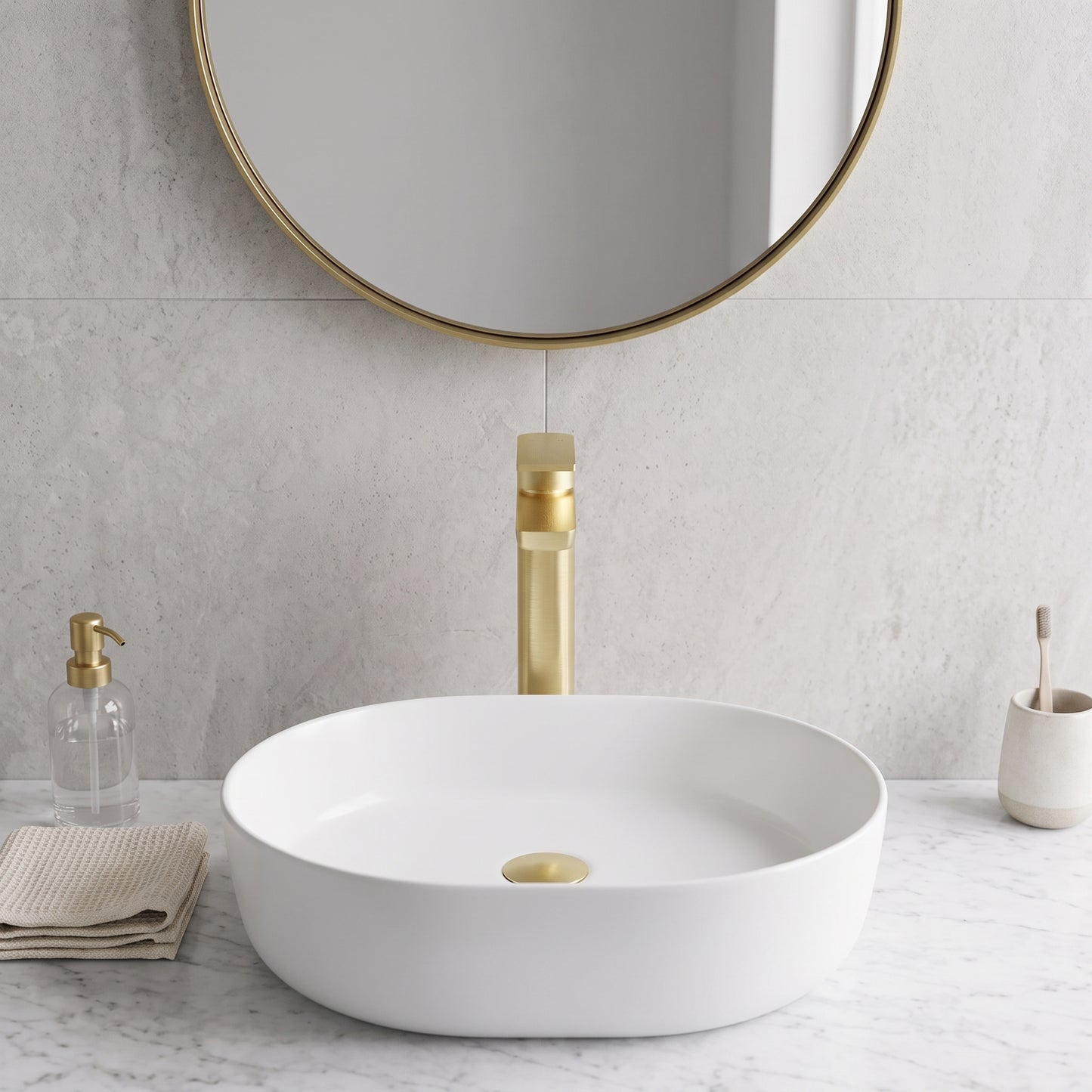 Fairford Una Brushed Brass High Rise Basin Mixer