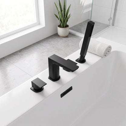 Fairford Una Matt Black 4 Hole Bath Shower Mixer