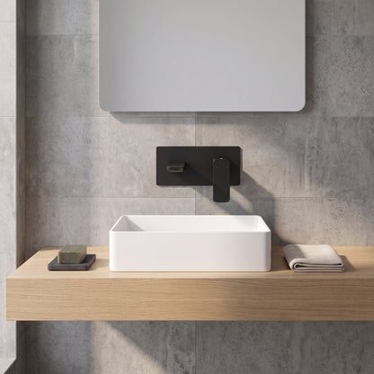 Fairford Una Matt Black Wall Mounted Basin Mixer