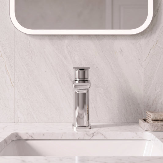 Fairford Una Basin Mixer with Push Button Waste