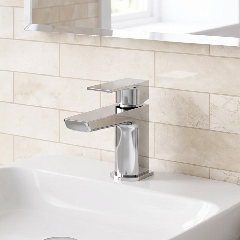 Fairford Una Mini Basin Mixer with Push Button Waste