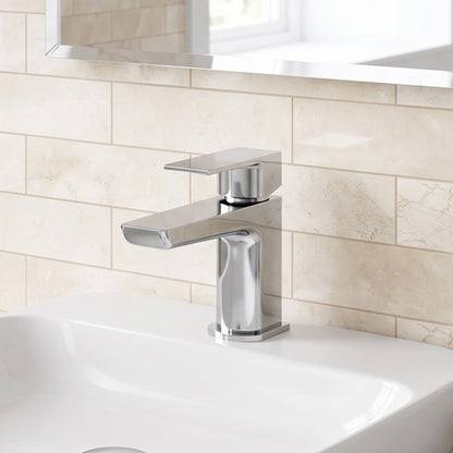 Fairford Una Mini Basin Mixer with Push Button Waste