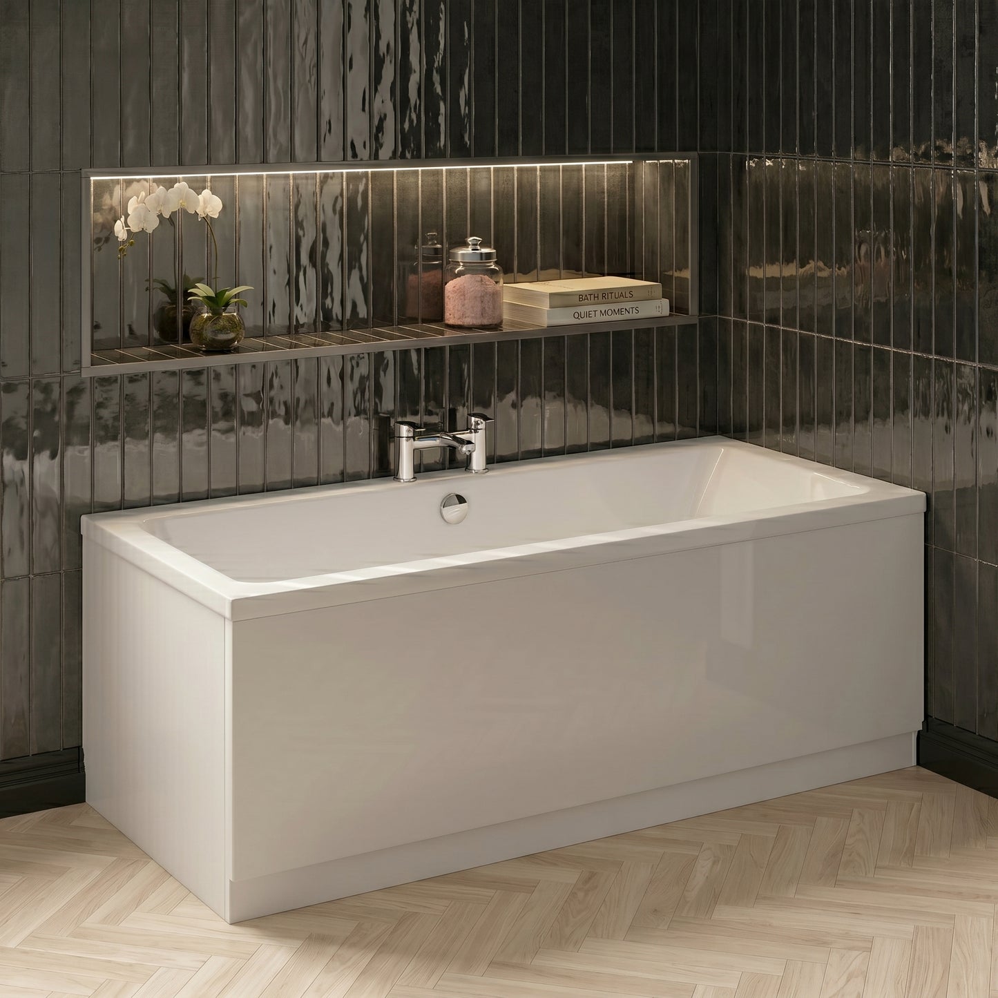 Fairford Una Thin Edge 1700 x 700mm Double Ended Straight Bath