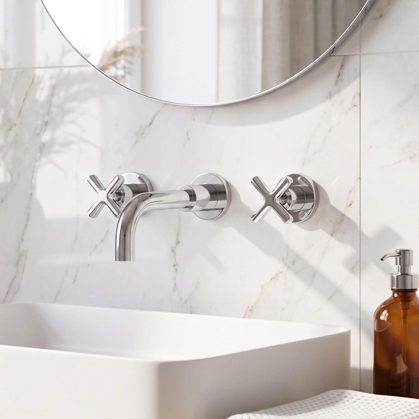 Fairford Verso 3 Hole Wall Mounted Basin Mixer