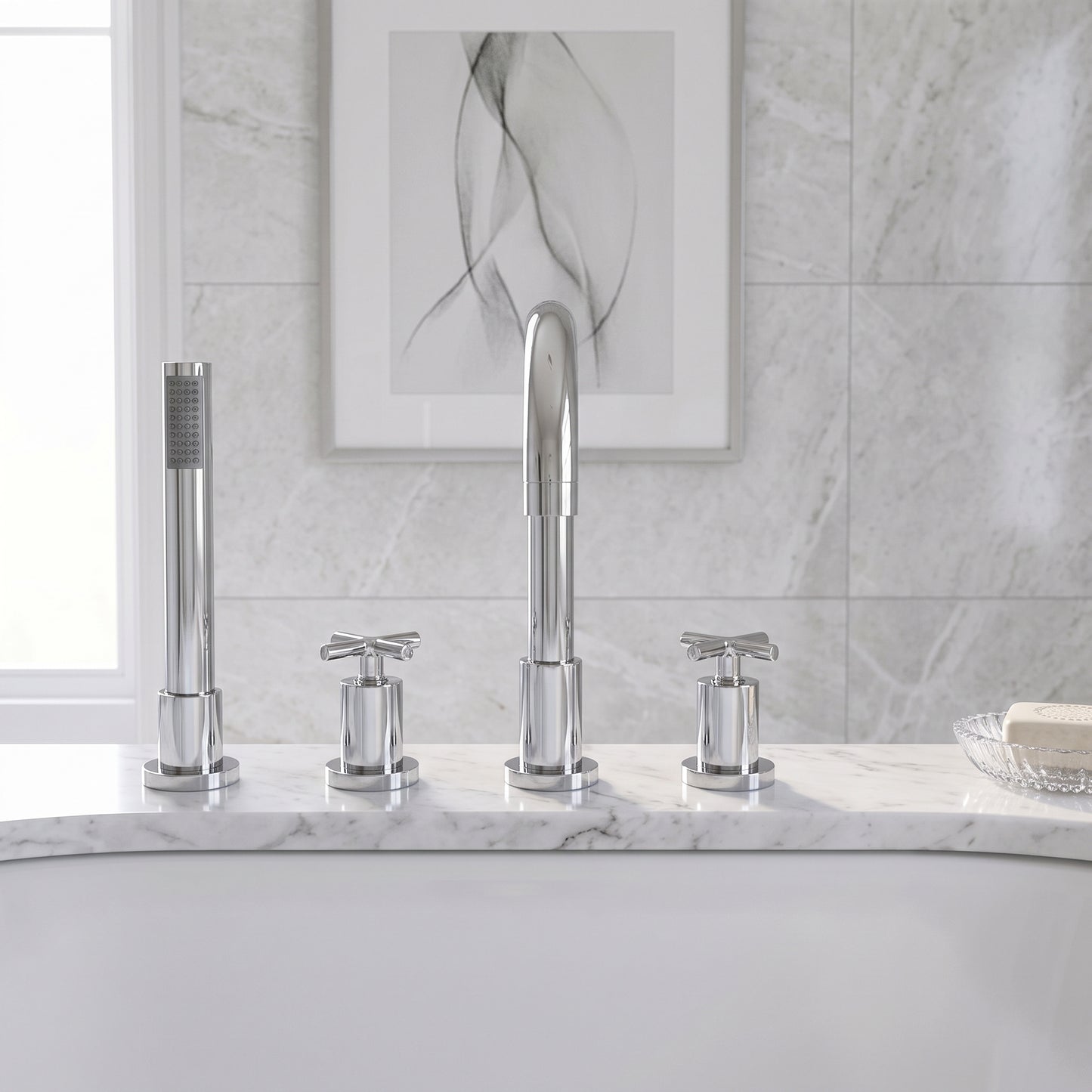Fairford Verso 4 Hole Deck Mounted Bath Shower Mixer