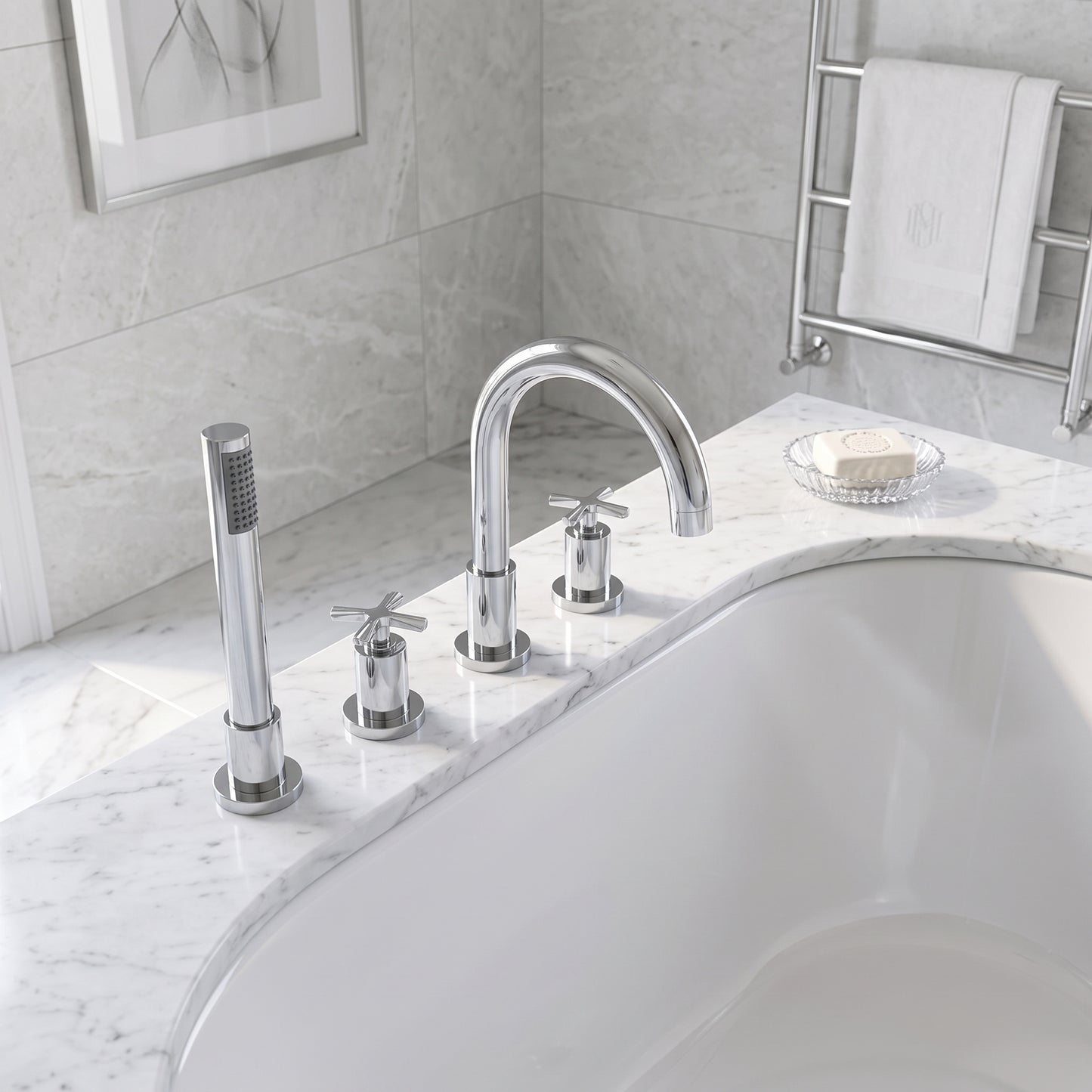 Fairford Verso 4 Hole Deck Mounted Bath Shower Mixer