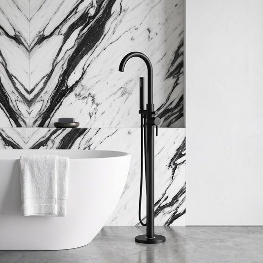 Fairford Verso Matt Black Freestanding Bath Shower Mixer