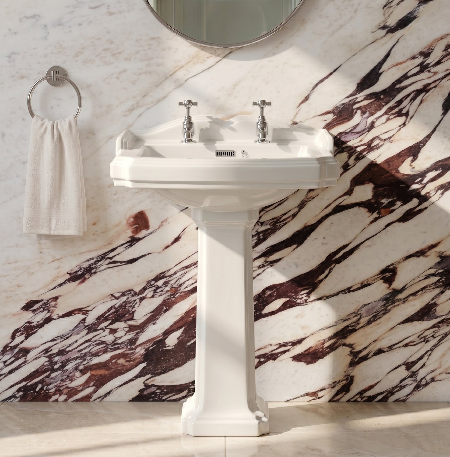 Fairford Winchester 580mm 2 Tap Hole Basin and Pedestal