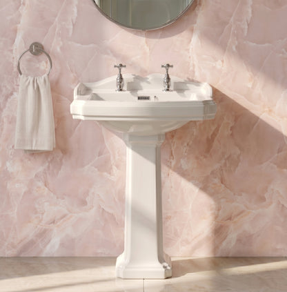 Fairford Winchester 580mm 2 Tap Hole Basin with Full Pedestal