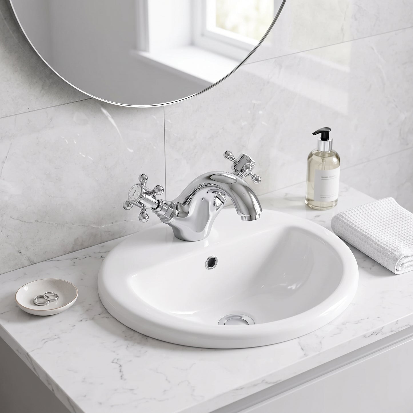 Fairford Winchester Basin Mixer with Push Button Waste