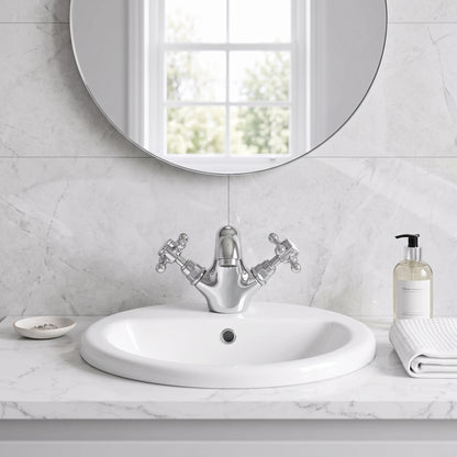 Fairford Winchester Basin Mixer with Push Button Waste
