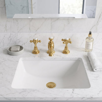 Fairford Winchester Brushed Brass 3 Basin Mixer with Waste