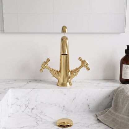Fairford Winchester Brushed Brass Basin Mixer with Waste