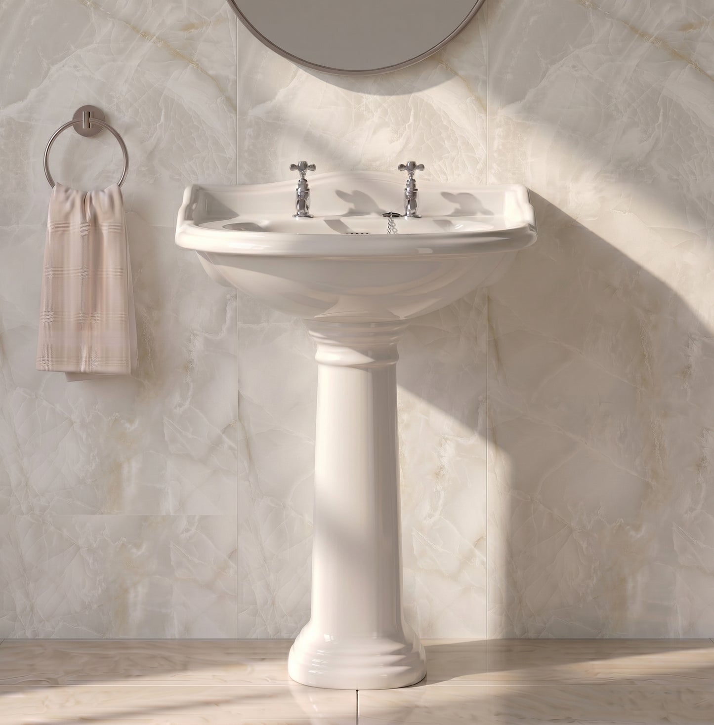 Fairford Winchester Pro 600mm 2 Tap Hole Basin and Pedestal