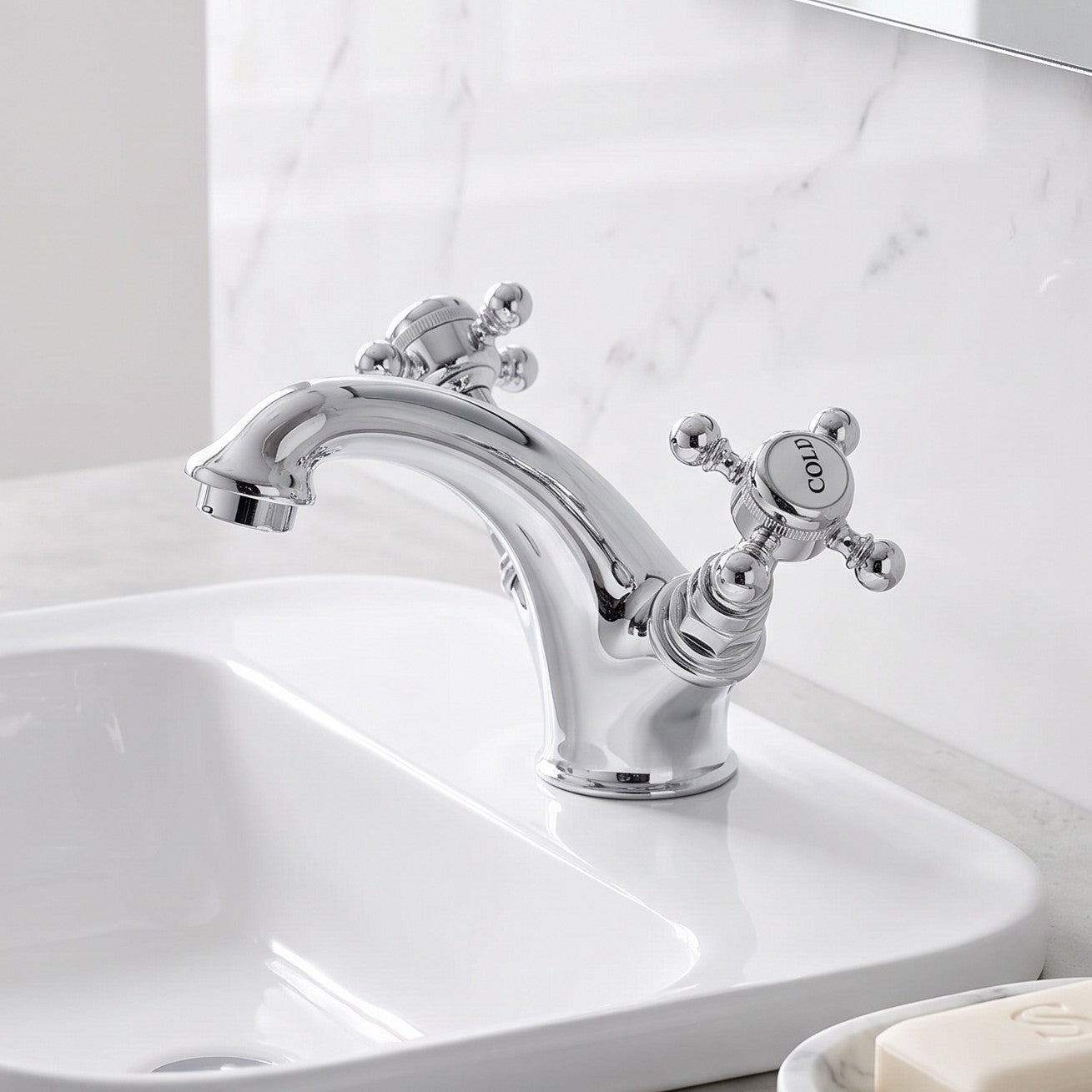 Fairford Winchester Pro Basin Mixer with Push Button Waste