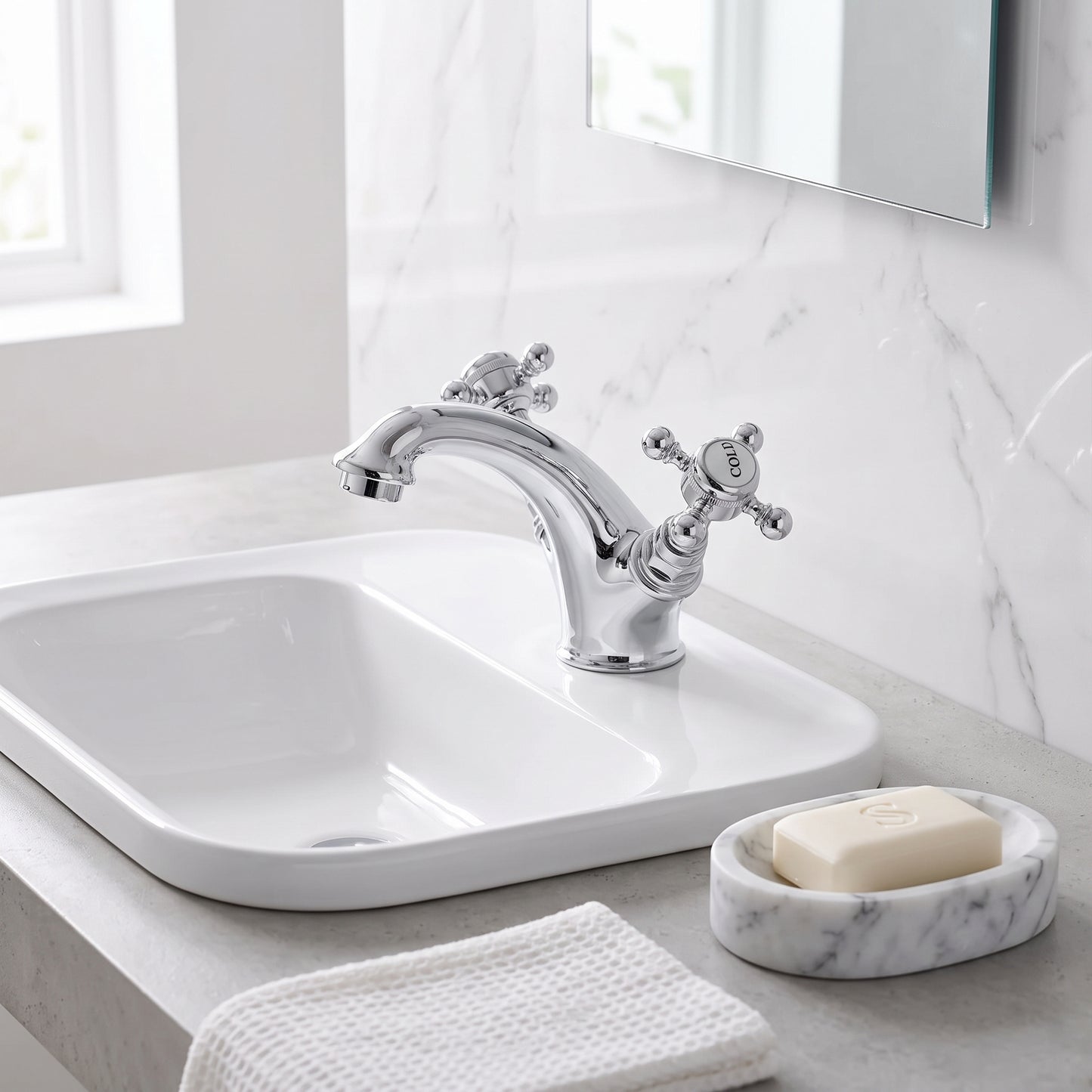 Fairford Winchester Pro Basin Mixer with Push Button Waste