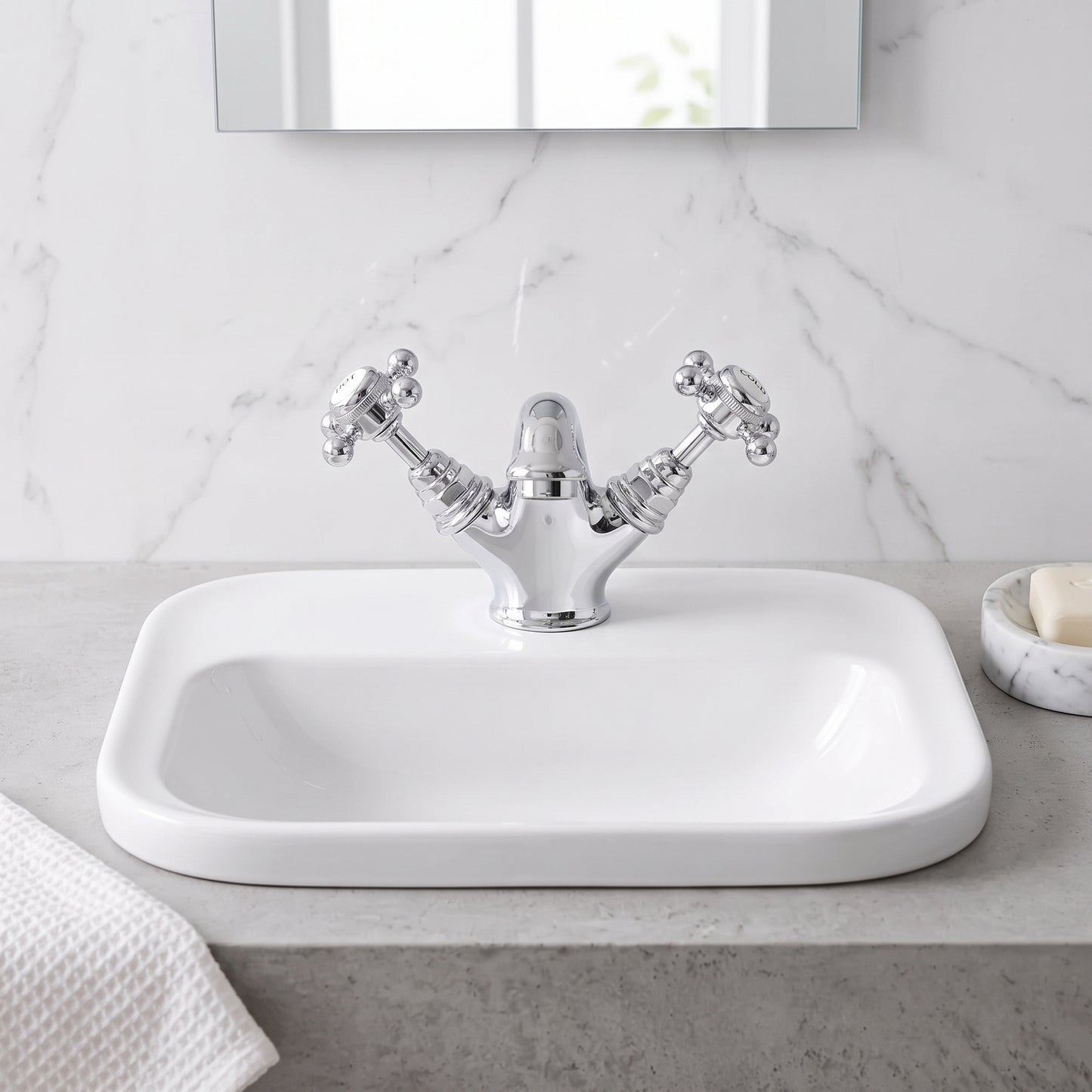 Fairford Winchester Pro Basin Mixer with Push Button Waste