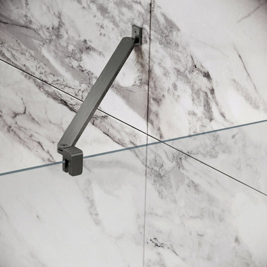 Fairford Gunmetal Angled Bar for 10mm Glass